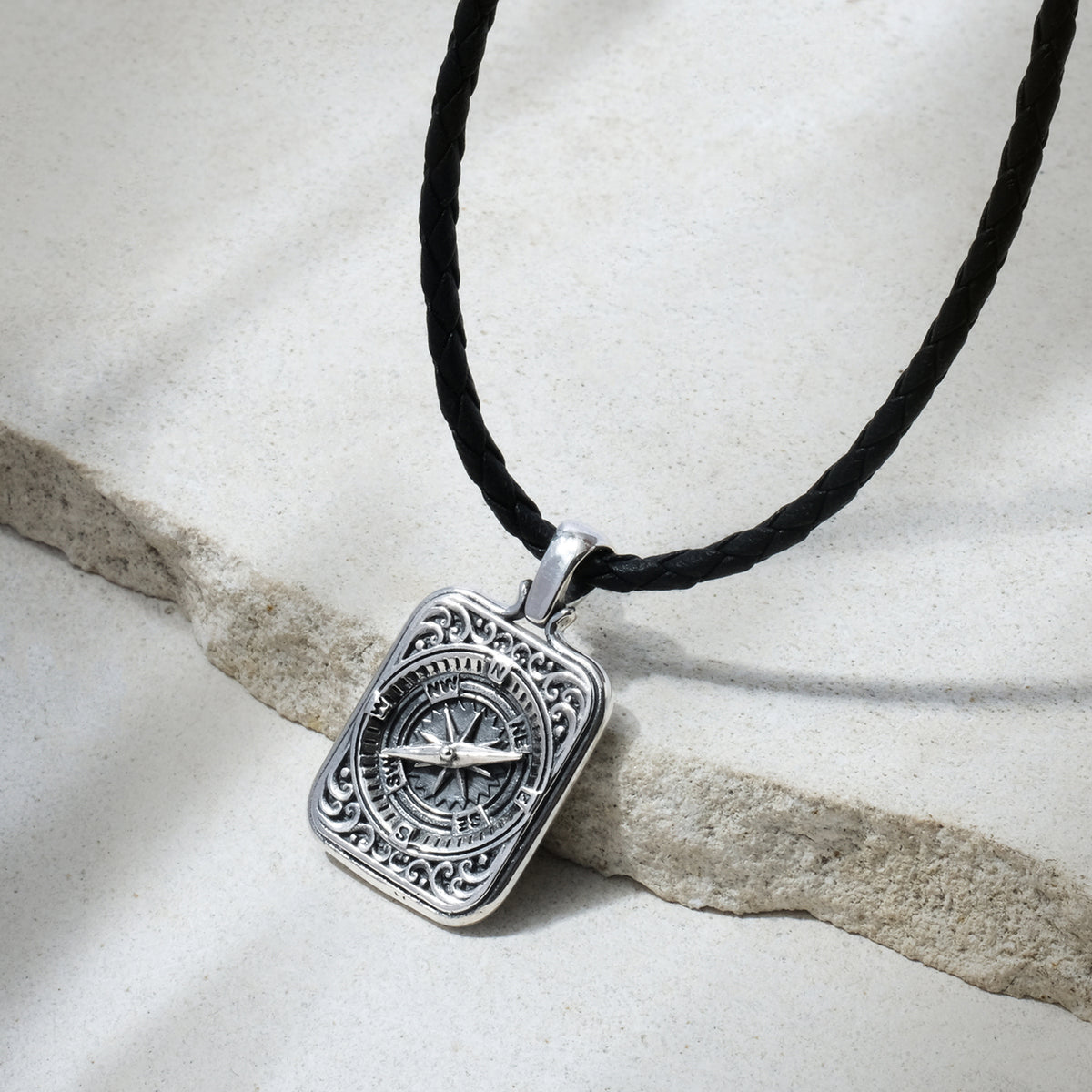 Silver Pendant Box Compass Sterling Silver 925 Collection