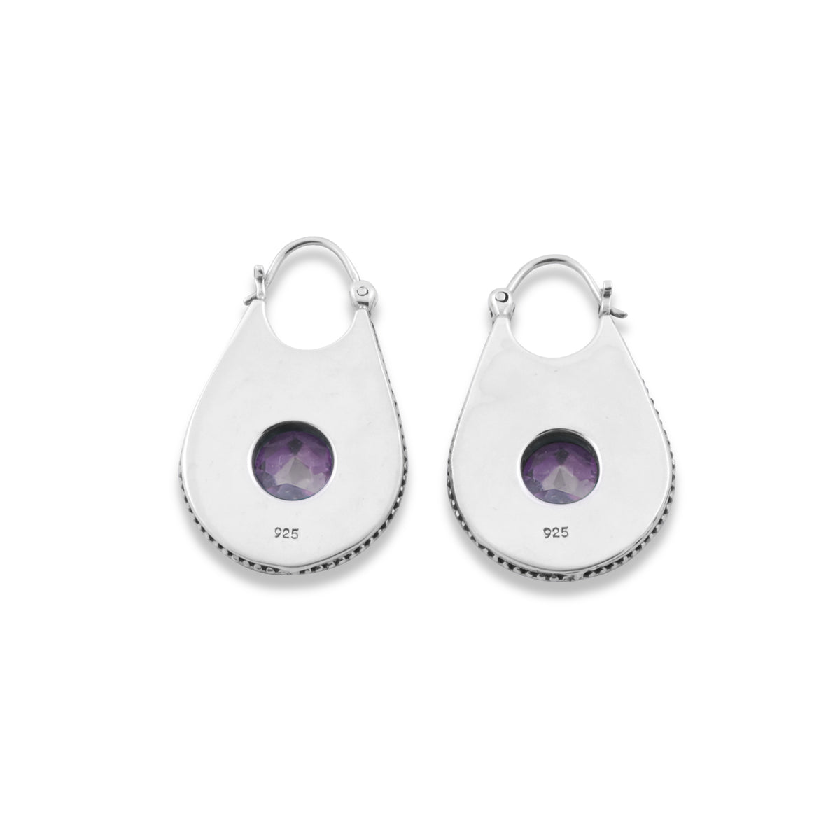 Sterling Silver 925 Jawan Collection Round Hoop Earrings