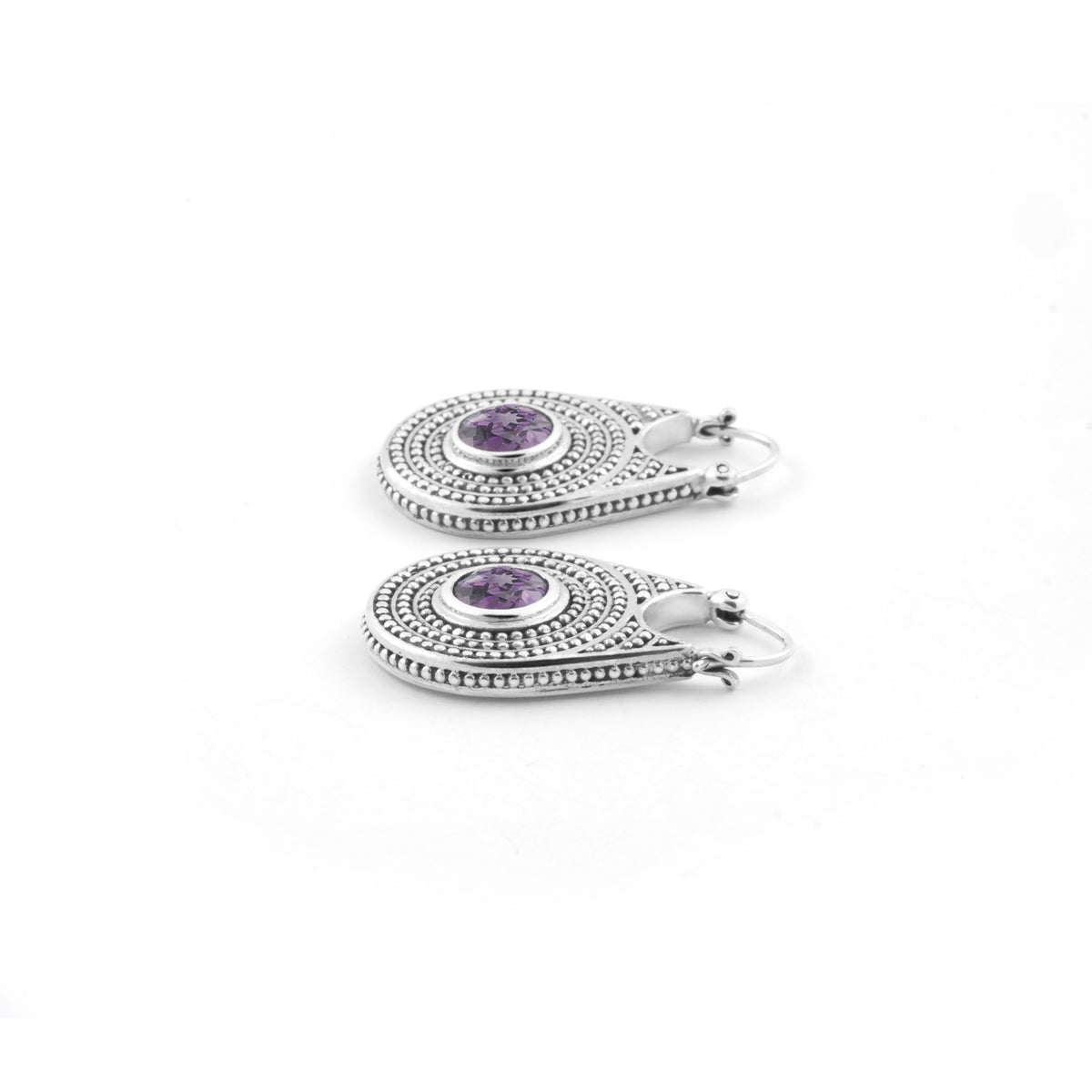 Sterling Silver 925 Jawan Collection Round Hoop Earrings