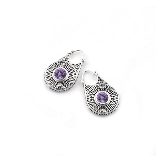 Sterling Silver 925 Jawan Collection Round Hoop Earrings