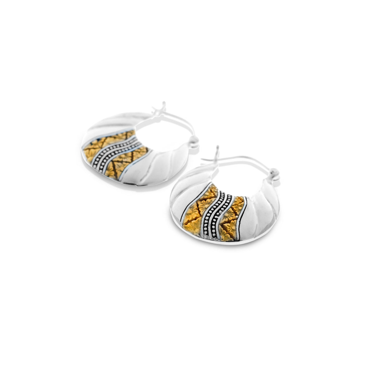 925 Silver Gold Snail Collection Hoop Earrings