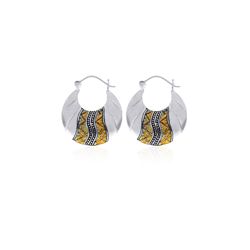 925 Silver Gold Snail Collection Hoop Earrings