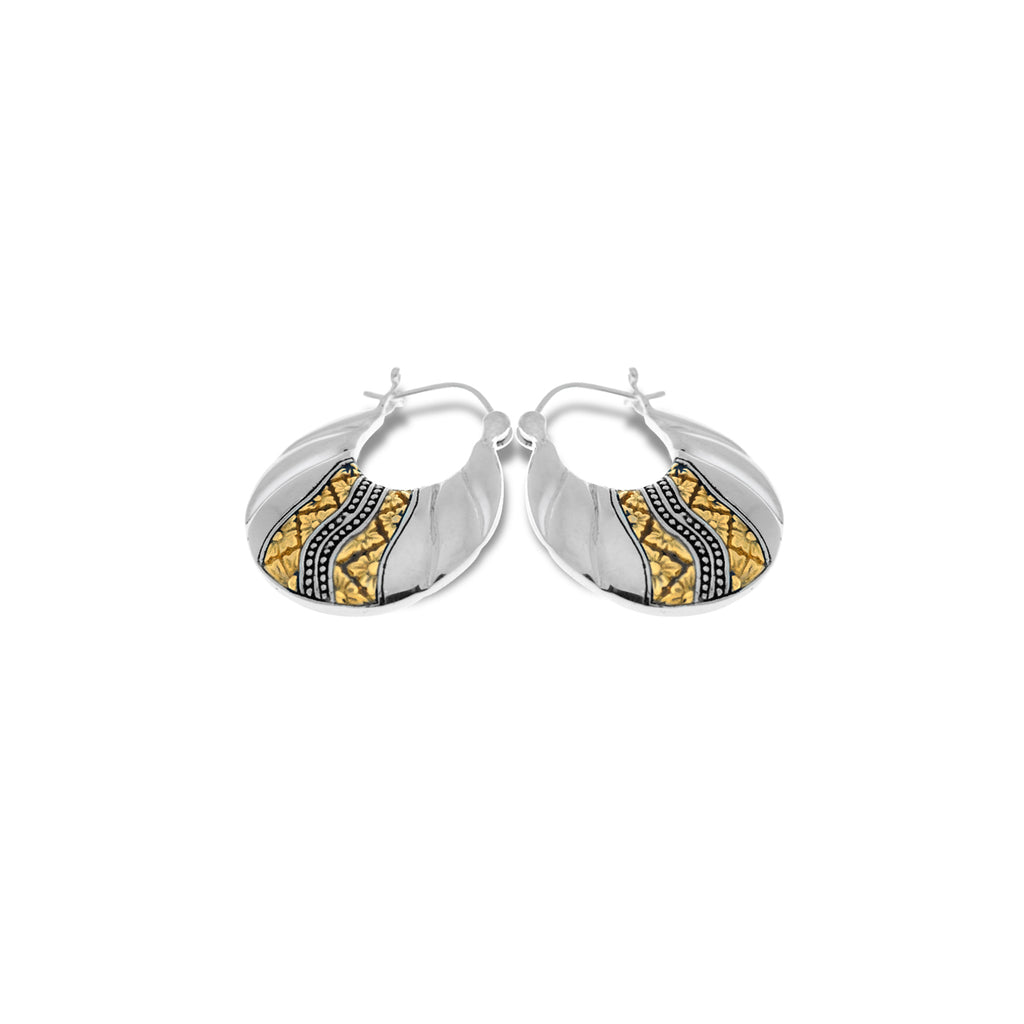 925 Silver Gold Snail Collection Hoop Earrings