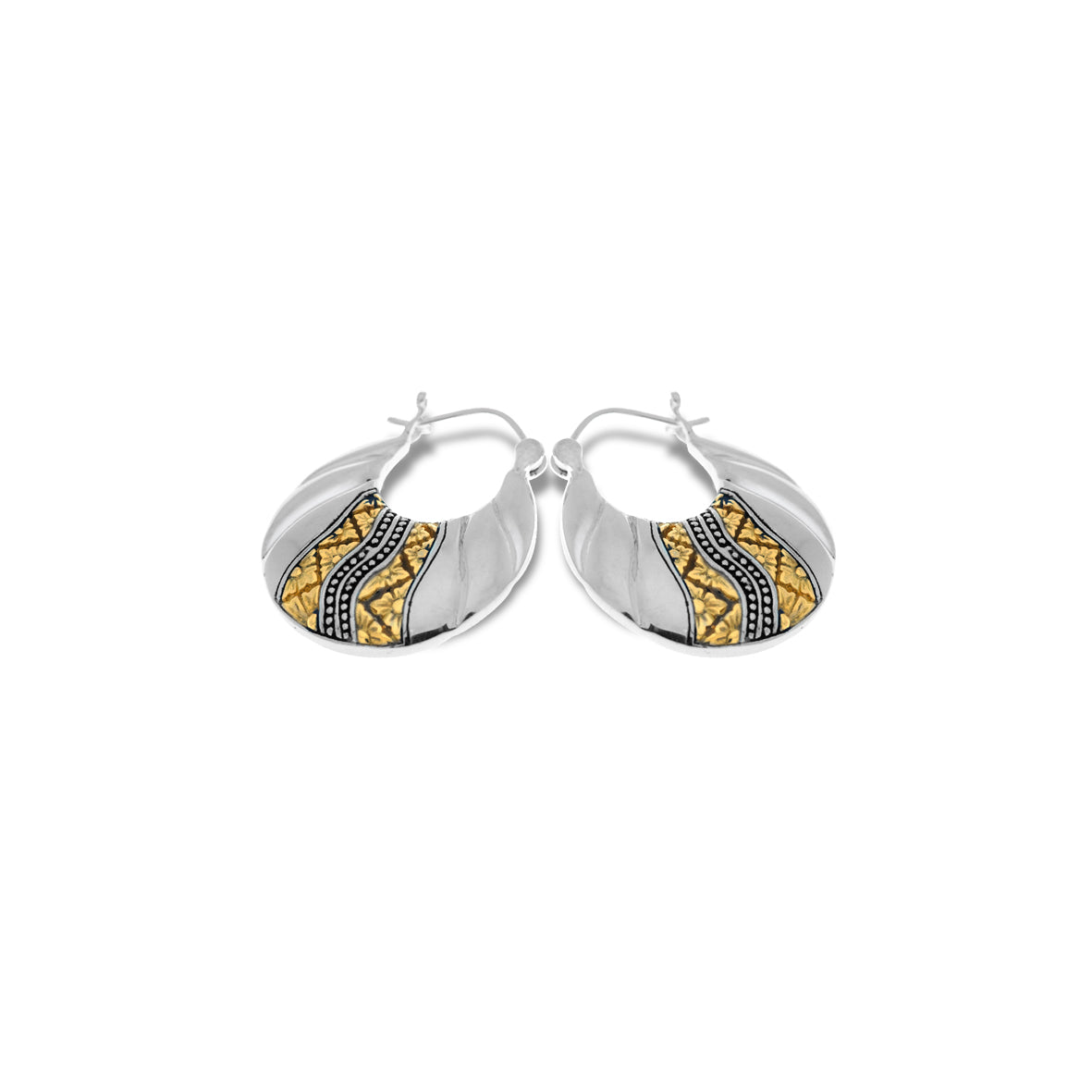925 Silver Gold Snail Collection Hoop Earrings