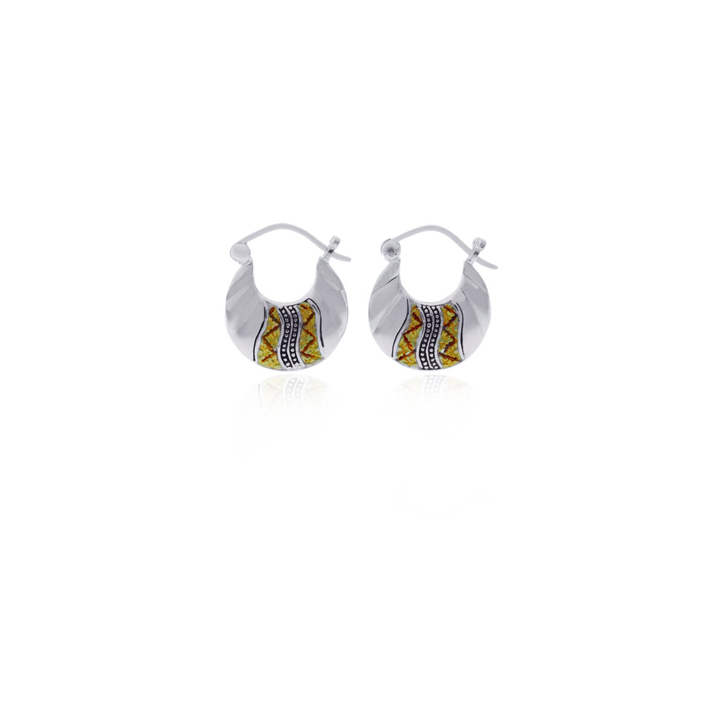 925 Silver Small Hoop Earrings Golden Snail Collection