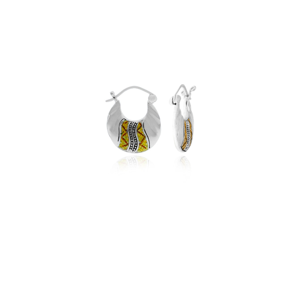 925 Silver Small Hoop Earrings Golden Snail Collection