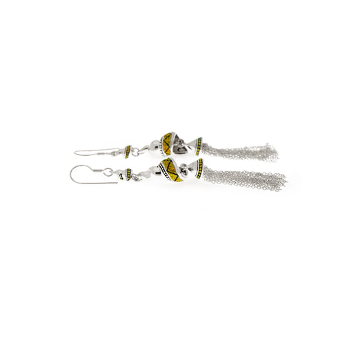 925 Silver Gold Snail Collection Double Drop Earrings