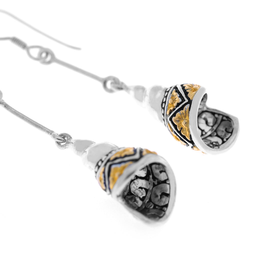 Anting Drop Perak 925 Koleksi Keong Emas