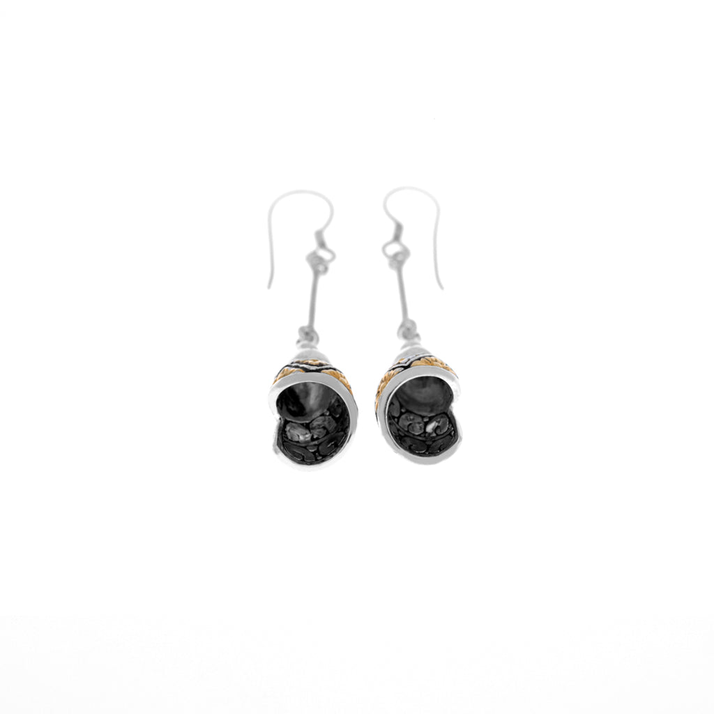 Anting Drop Perak 925 Koleksi Keong Emas