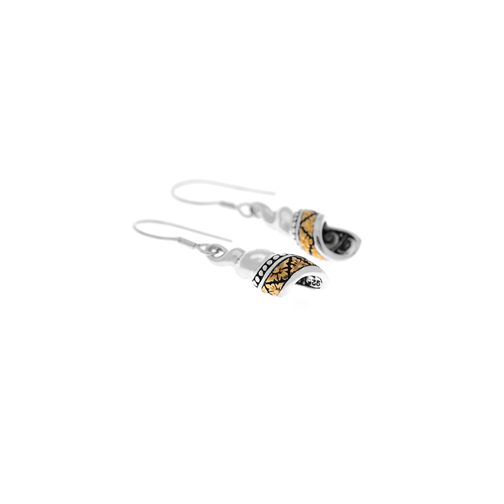 Anting Perak 925  Koleksi Keong Emas Double Drop Earrings