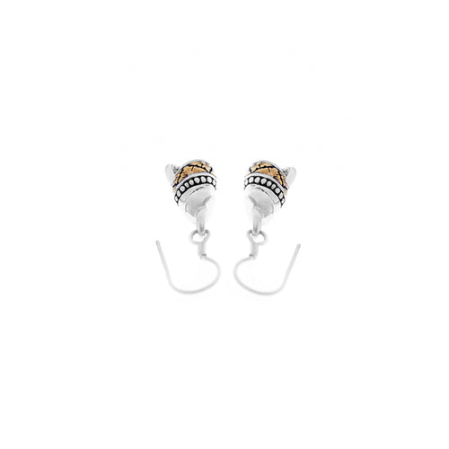 Anting Perak 925  Koleksi Keong Emas Double Drop Earrings