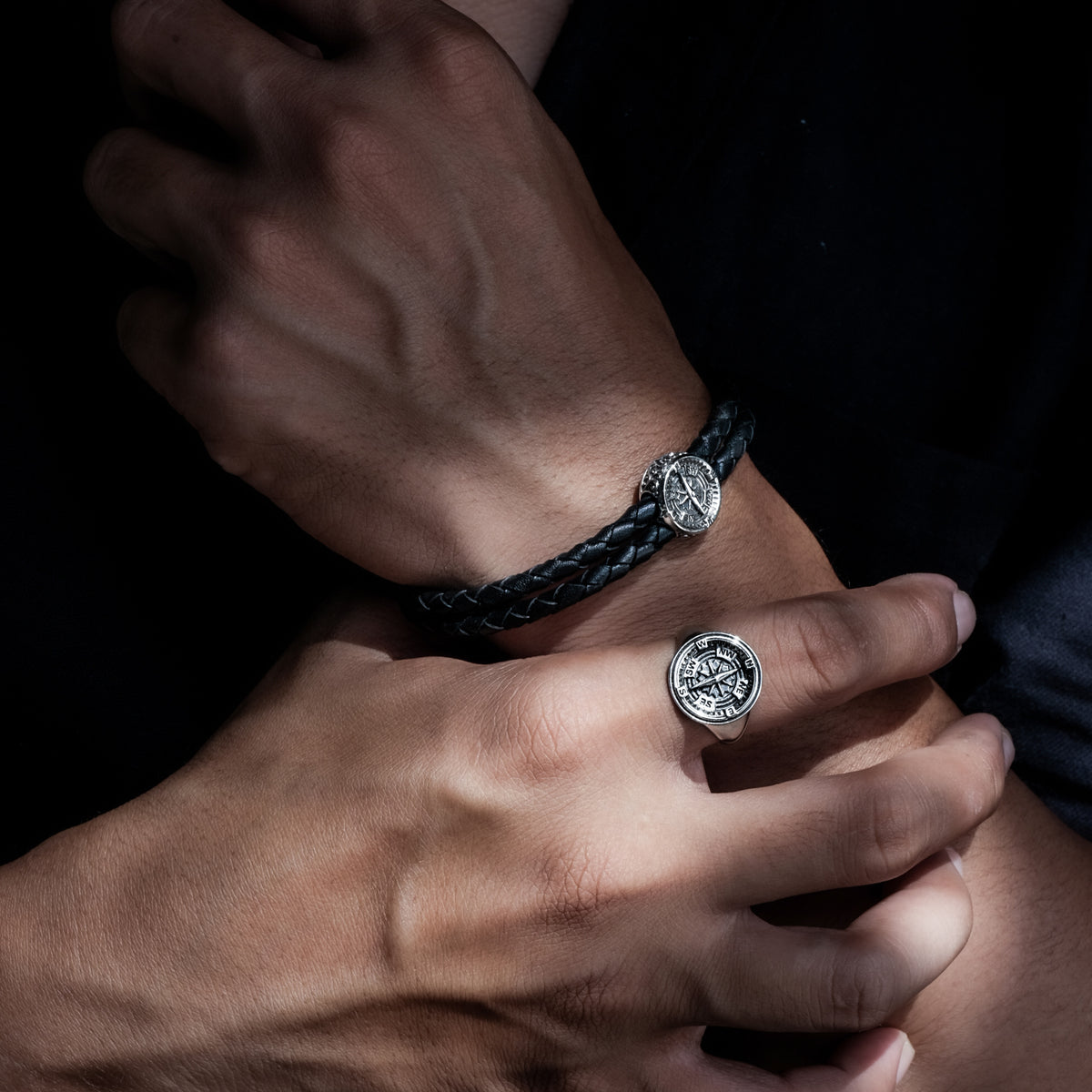 Kompas Sterling Silver 925 Round Signet Ring