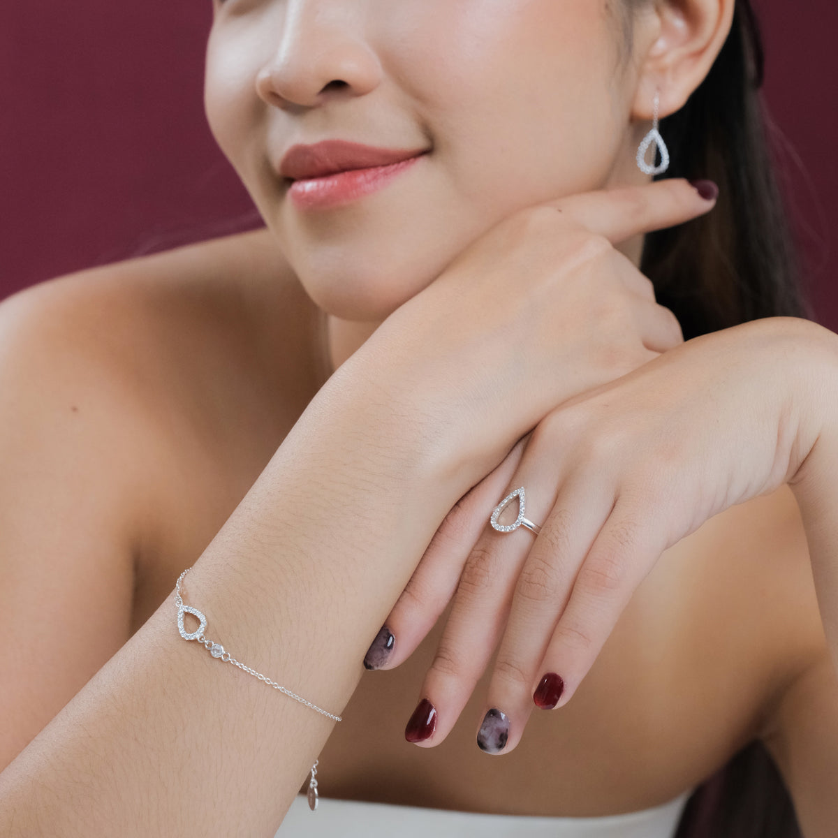 Anting Threader Koleksi Pears Sterling Silver 925