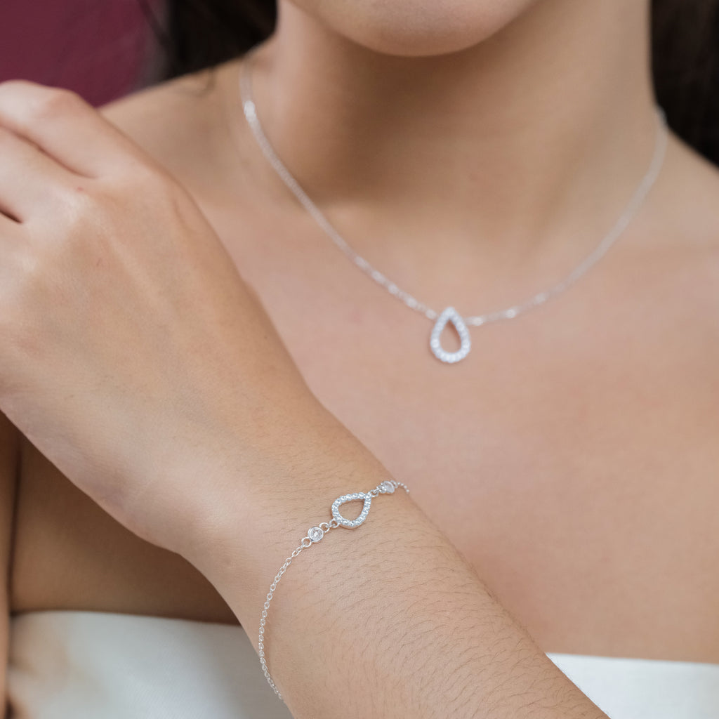 925 Sterling Silver Pears Collection Bracelet