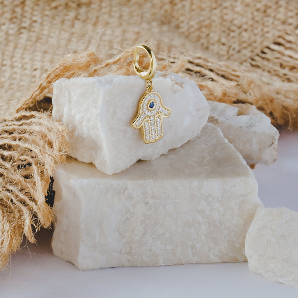 Charm Perak Koleksi Hamsa Sterling Silver 925 Gold Plated