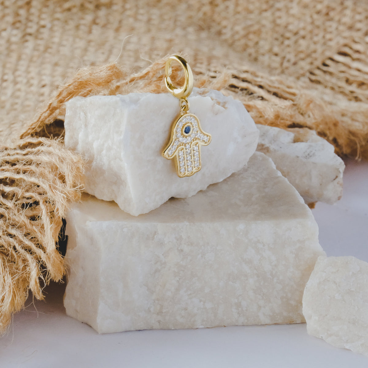Charm Perak Koleksi Hamsa Sterling Silver 925 Gold Plated