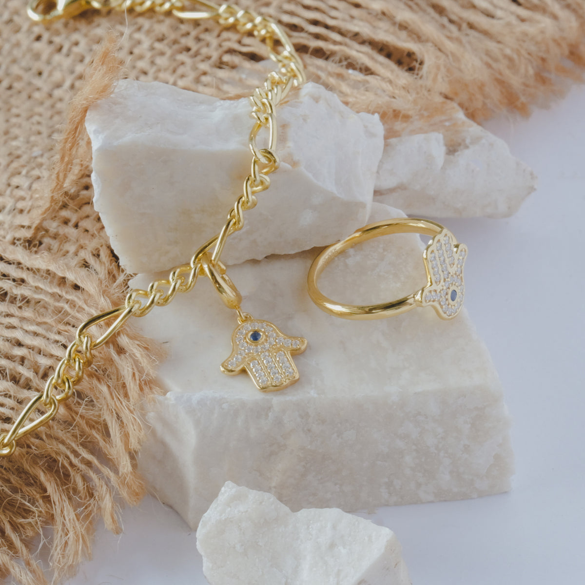 Charm Perak Koleksi Hamsa Sterling Silver 925 Gold Plated