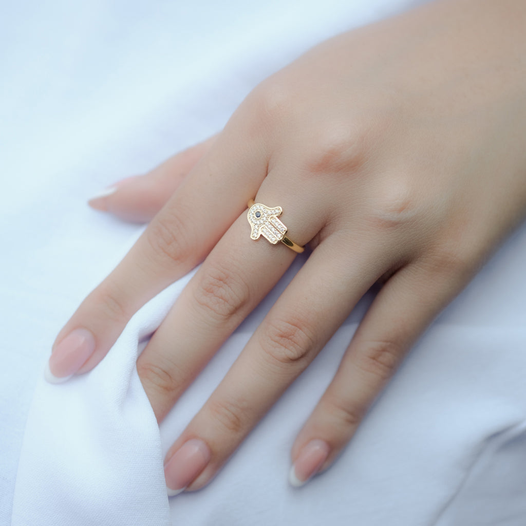 Cincin 1 Perak Koleksi Hamsa Sterling Silver 925 Gold Plated