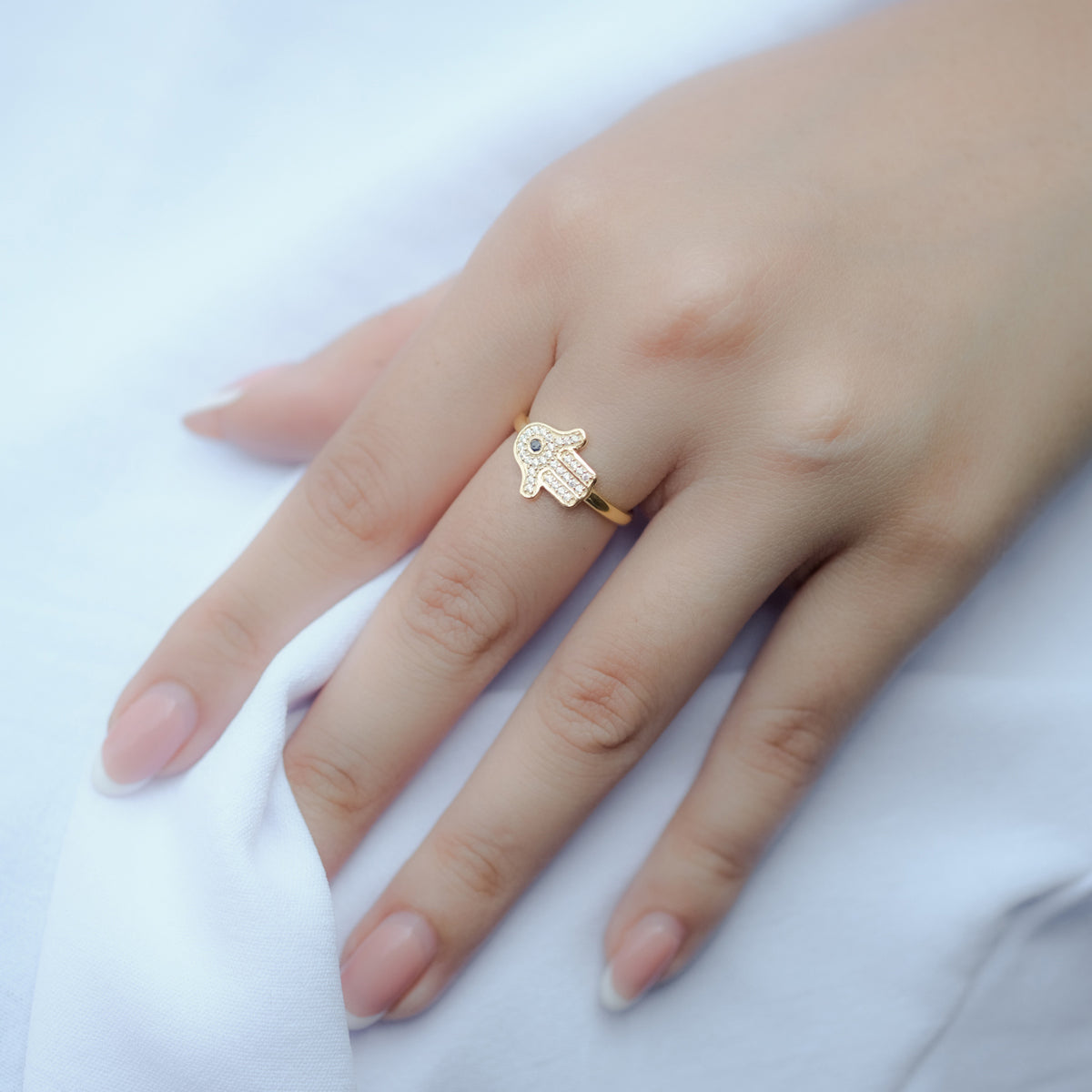 Cincin 1 Perak Koleksi Hamsa Sterling Silver 925 Gold Plated