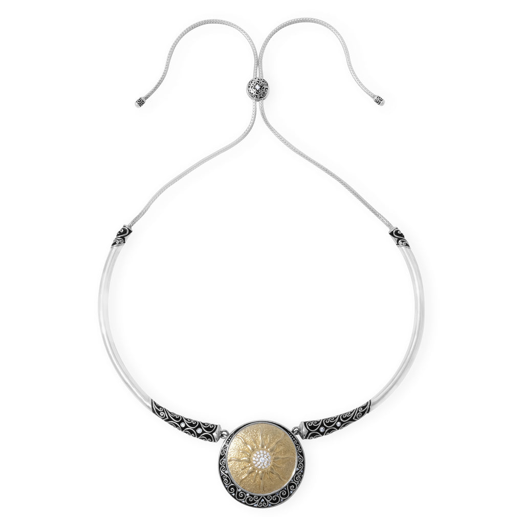 925 Sterling Silver Sun Choker Necklace Collection