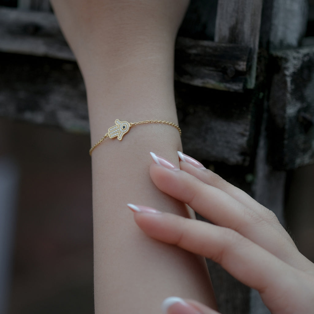 Hamsa Sterling Silver 925 Gold Plated Bracelet Collection