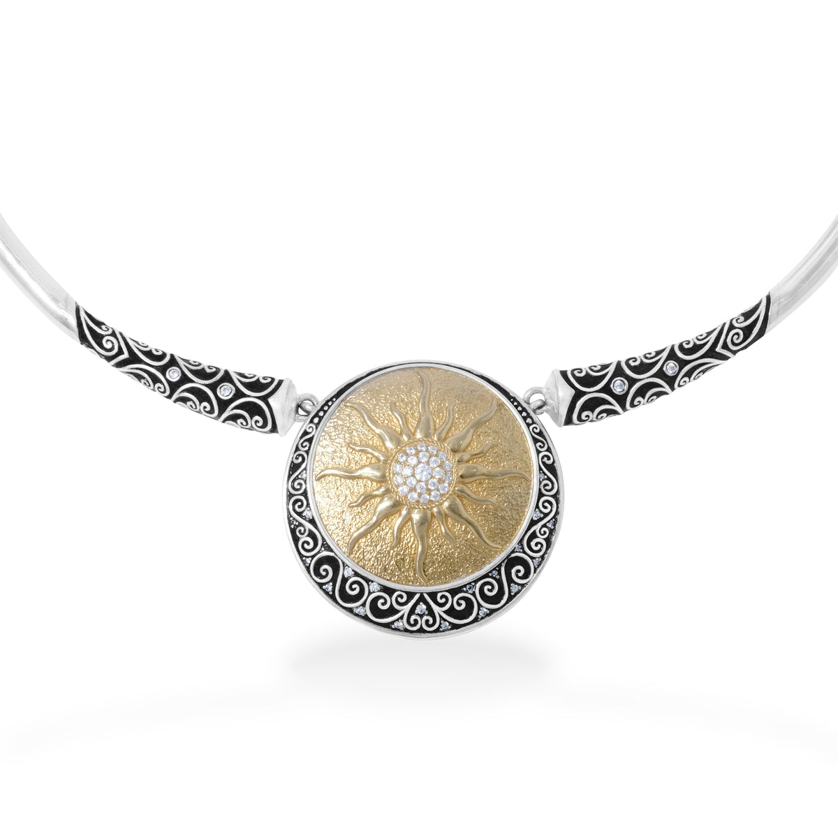 925 Sterling Silver Sun Choker Necklace Collection