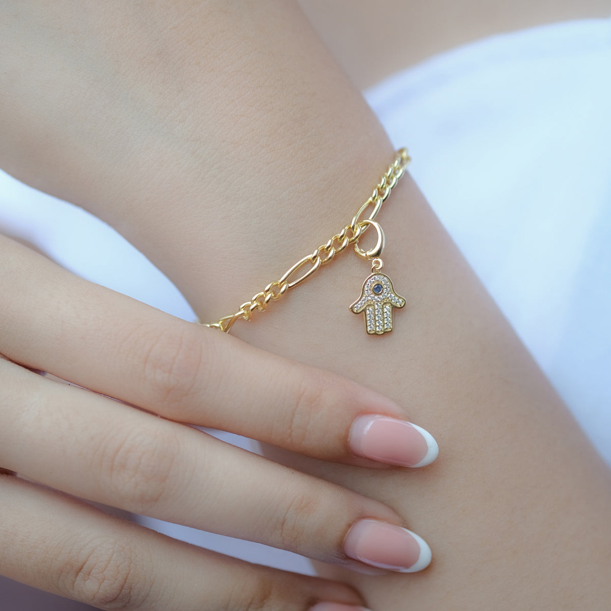 Charm Perak Koleksi Hamsa Sterling Silver 925 Gold Plated