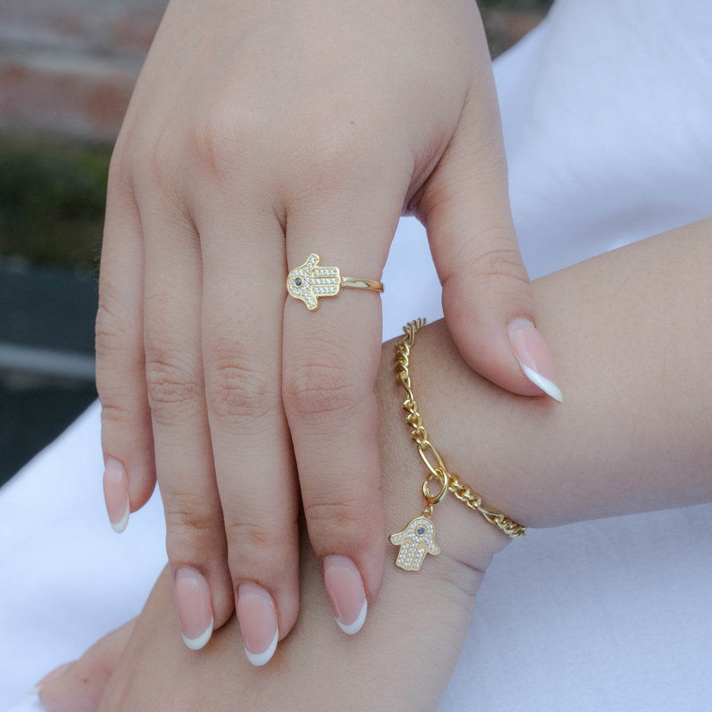 Cincin 1 Perak Koleksi Hamsa Sterling Silver 925 Gold Plated