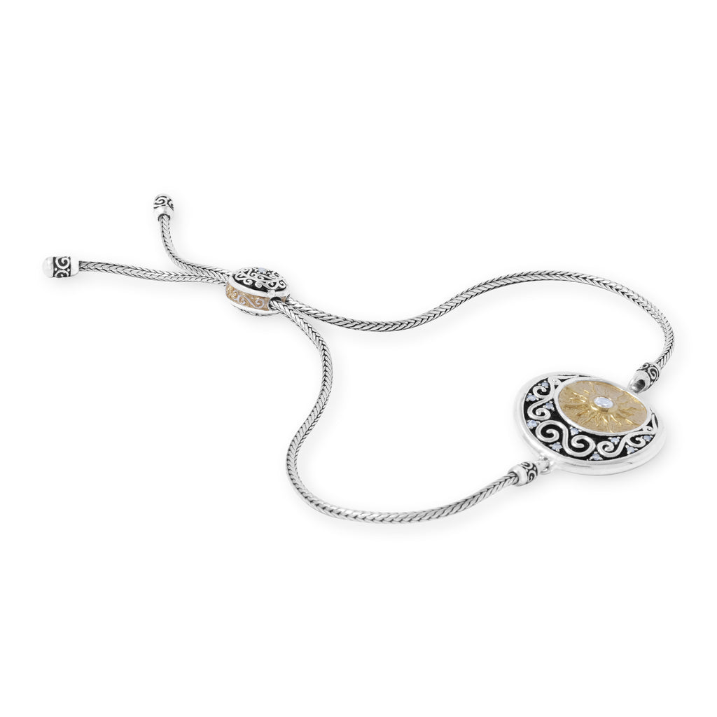 925 Sterling Silver Sun Collection Drawstring Chain Bracelet