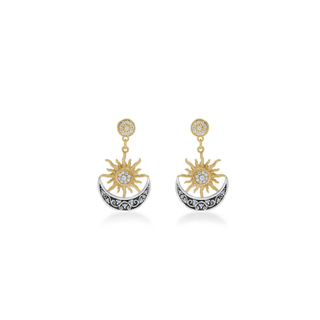 Sterling Silver 925 Sun Collection Stud Earrings