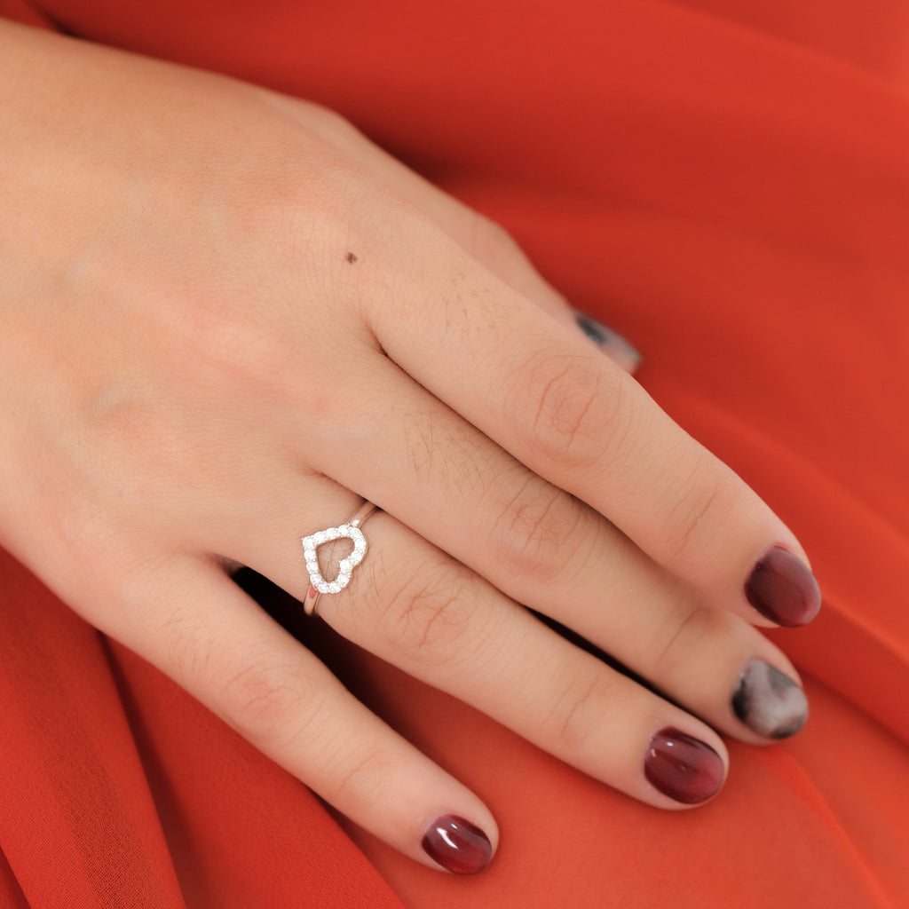Heart Ring Dainty Heart Collection 925 Sterling Silver