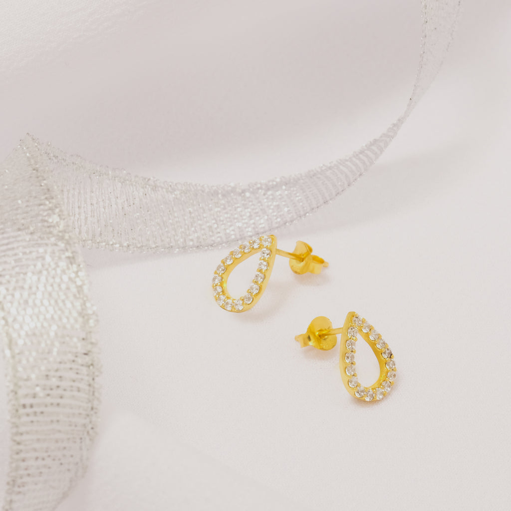 Anting Stud Koleksi Pears Sterling Silver 925 Gold Plated