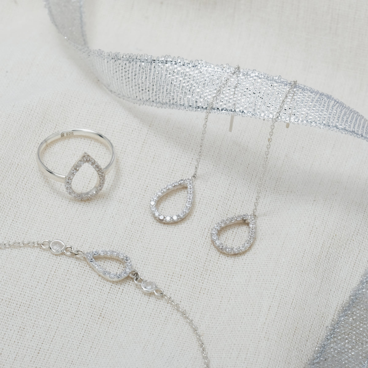 925 Sterling Silver Pears Collection Bracelet