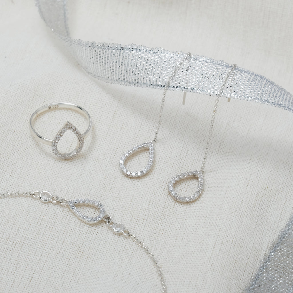 925 Sterling Silver Pears Collection Ring