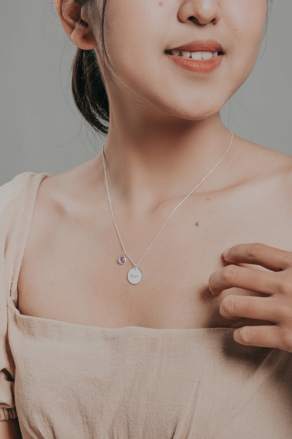 Mantra Love Sterling Silver 925 Chain Necklace