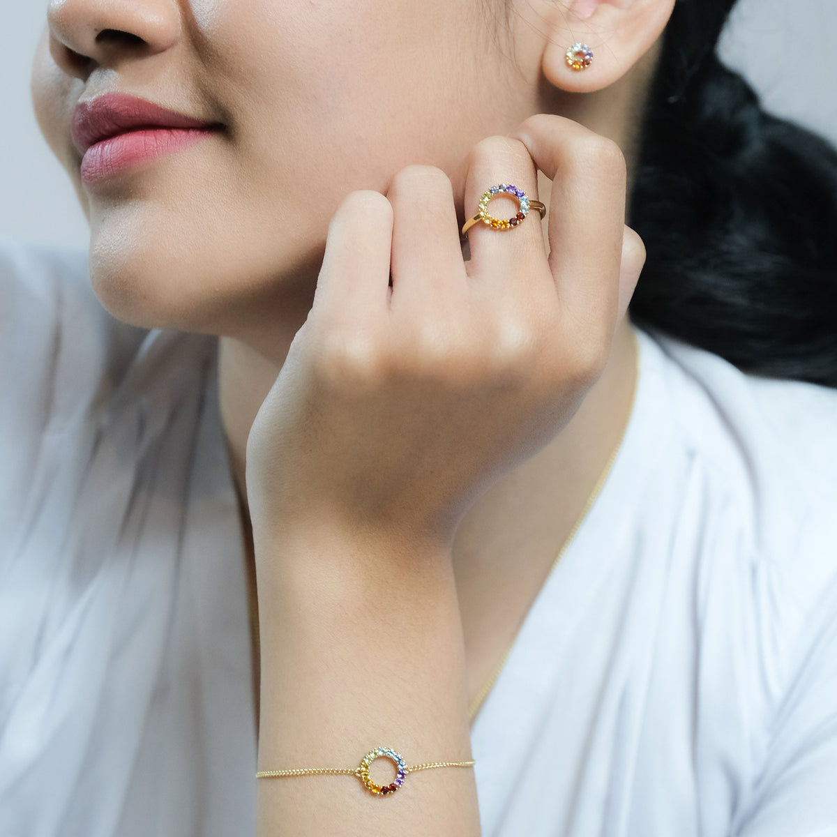 Anting Perak Koleksi Halo Chakra Sterling Silver 925