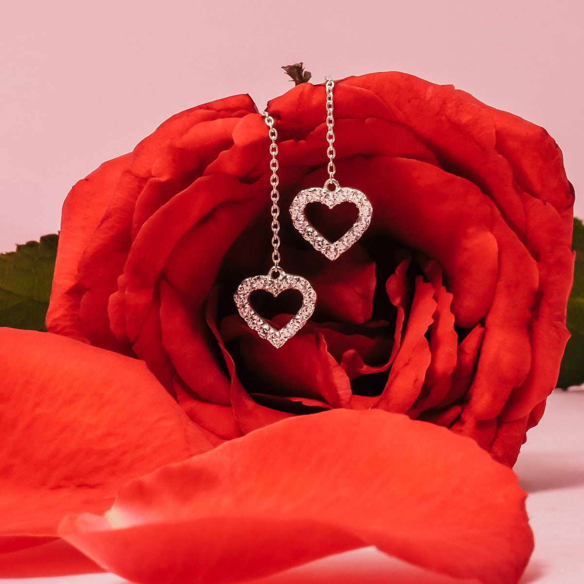 Anting Threader Koleksi Dainty Heart Sterling Silver 925
