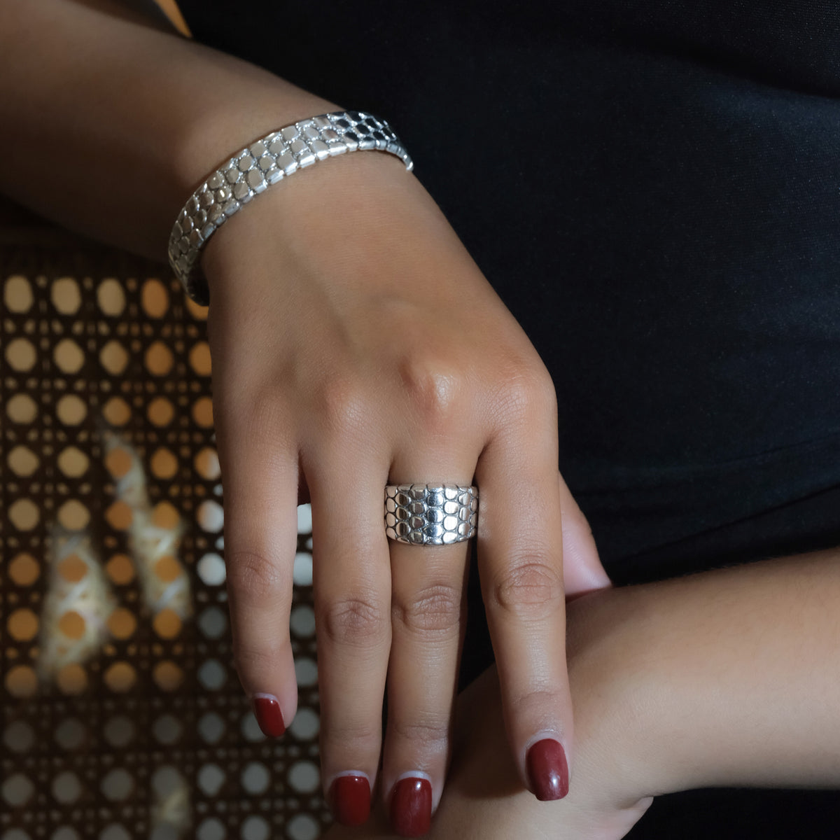 Pebble Collection Sterling Silver 925 Bangle Bracelet