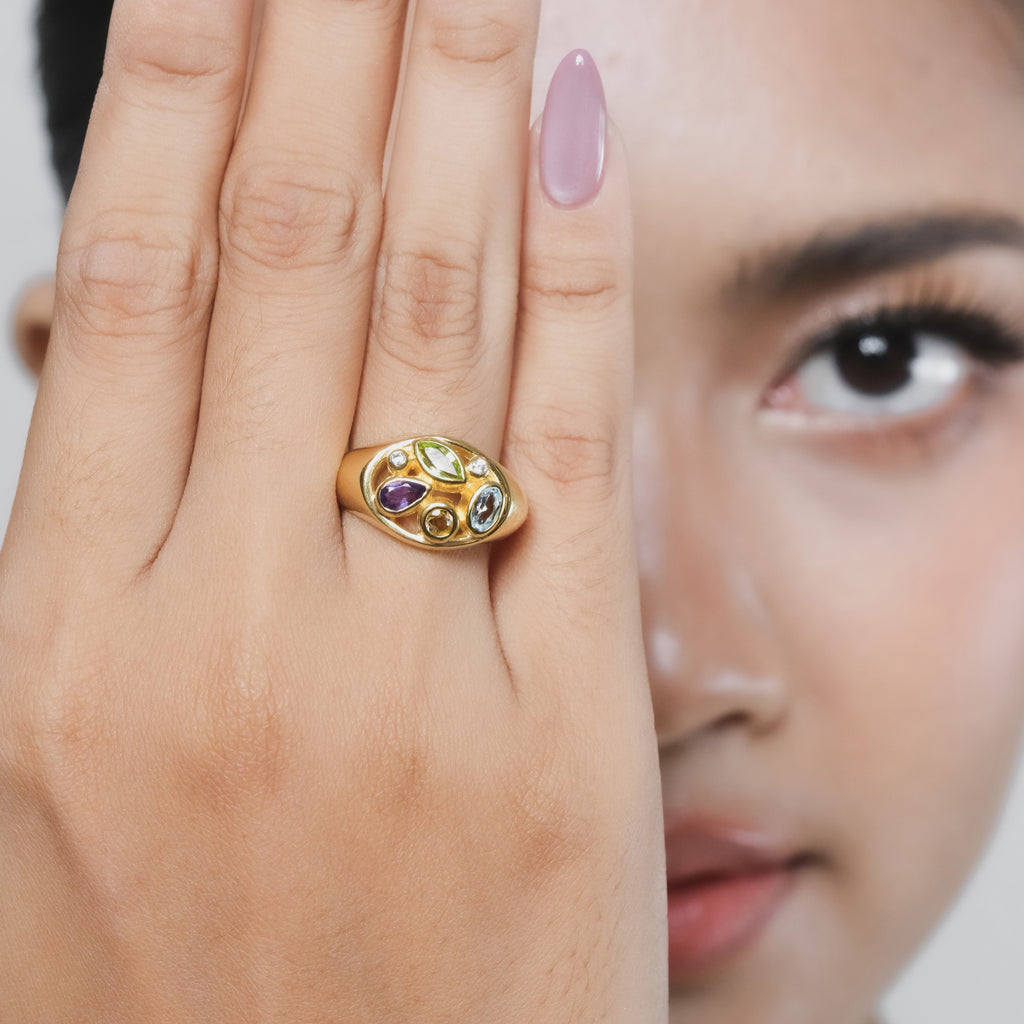 Cincin Signet Perak 925 Koleksi Mozaik