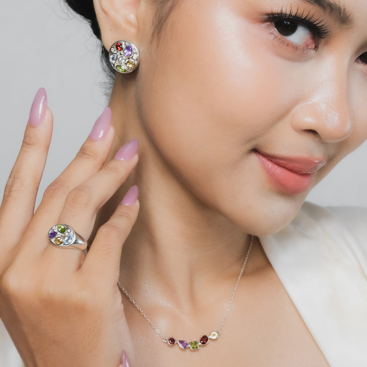 Anting Multi Colored Perak 925 Koleksi Mozaik