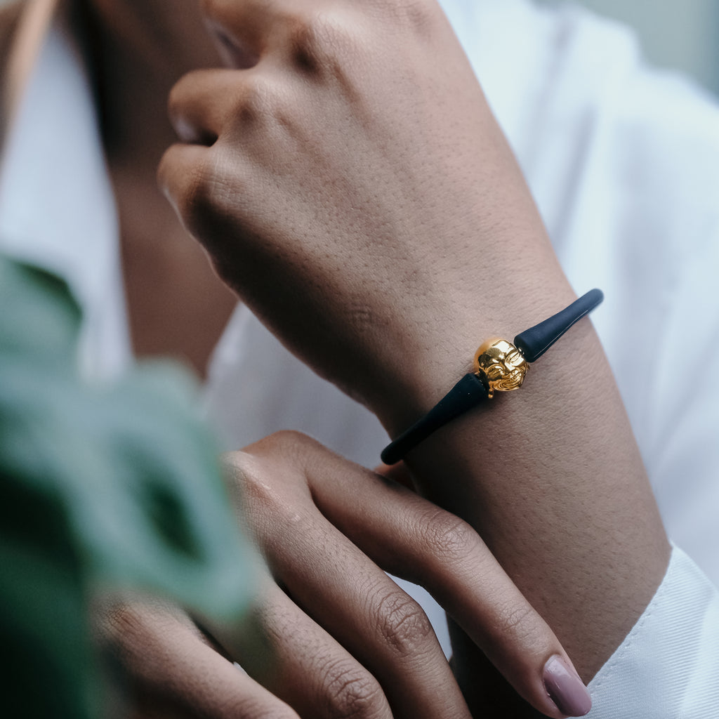 Gelang Perak 925 Koleksi Rubber Bead Buddha