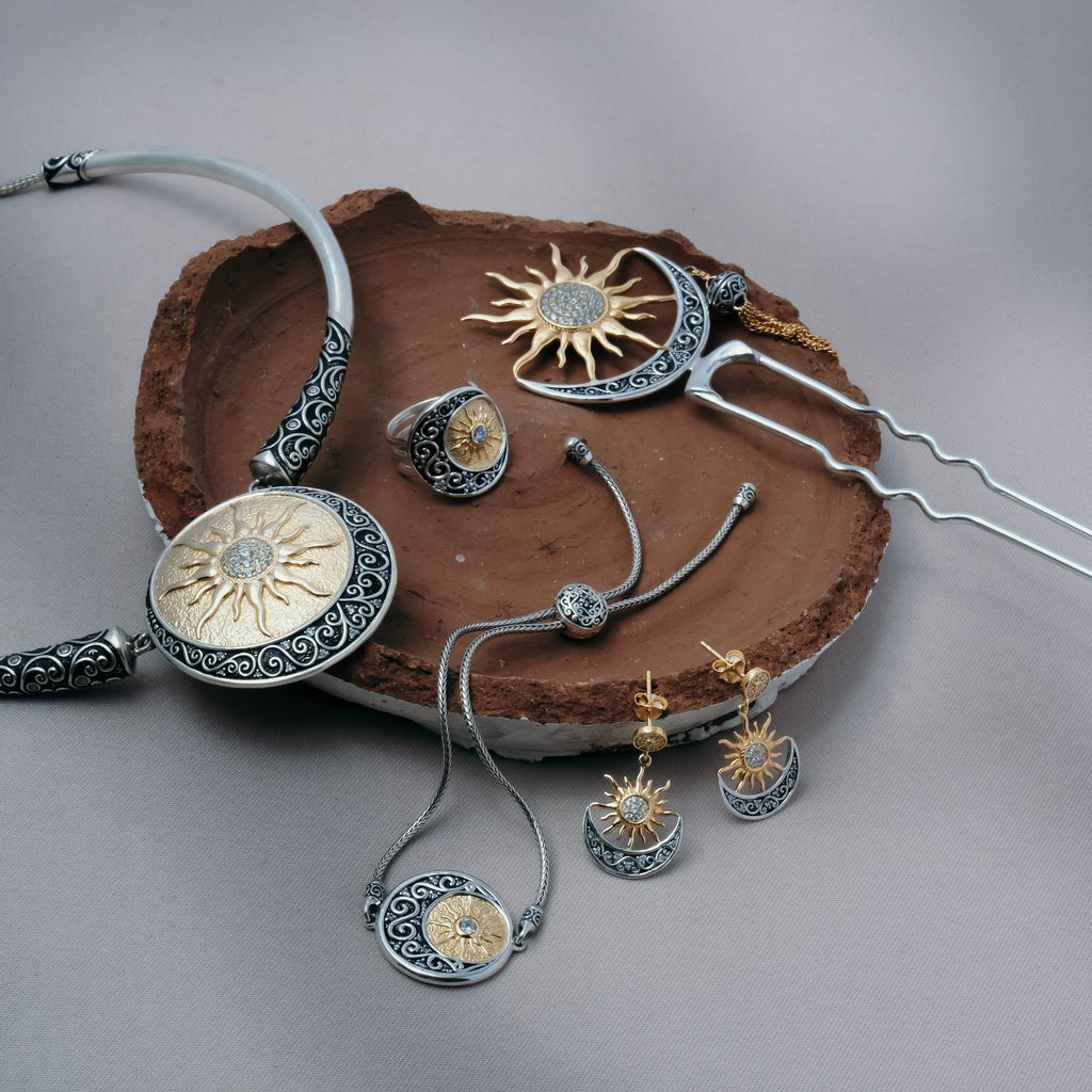 925 Sterling Silver Sun Choker Necklace Collection