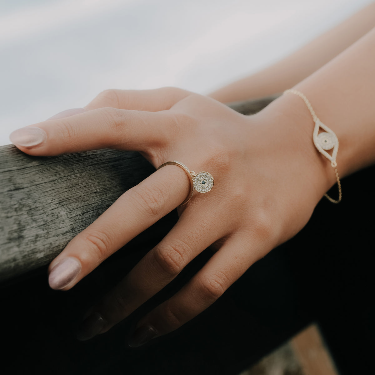 Gelang Perak Koleksi Evil Eye Sterling Silver 925 Gold Plated