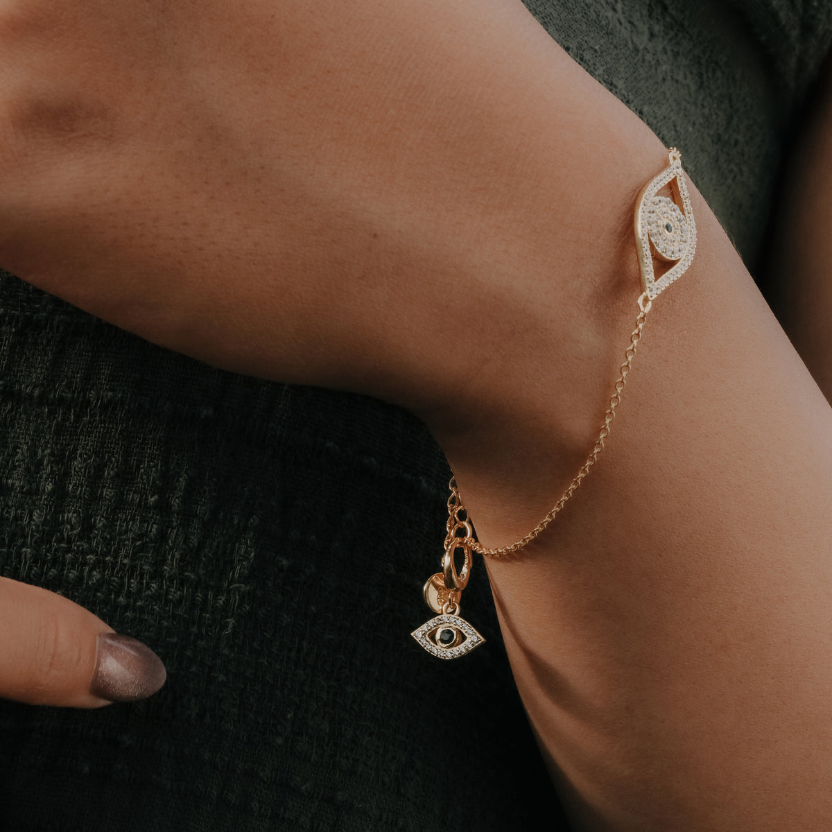 Gelang Perak Koleksi Evil Eye Sterling Silver 925 Gold Plated