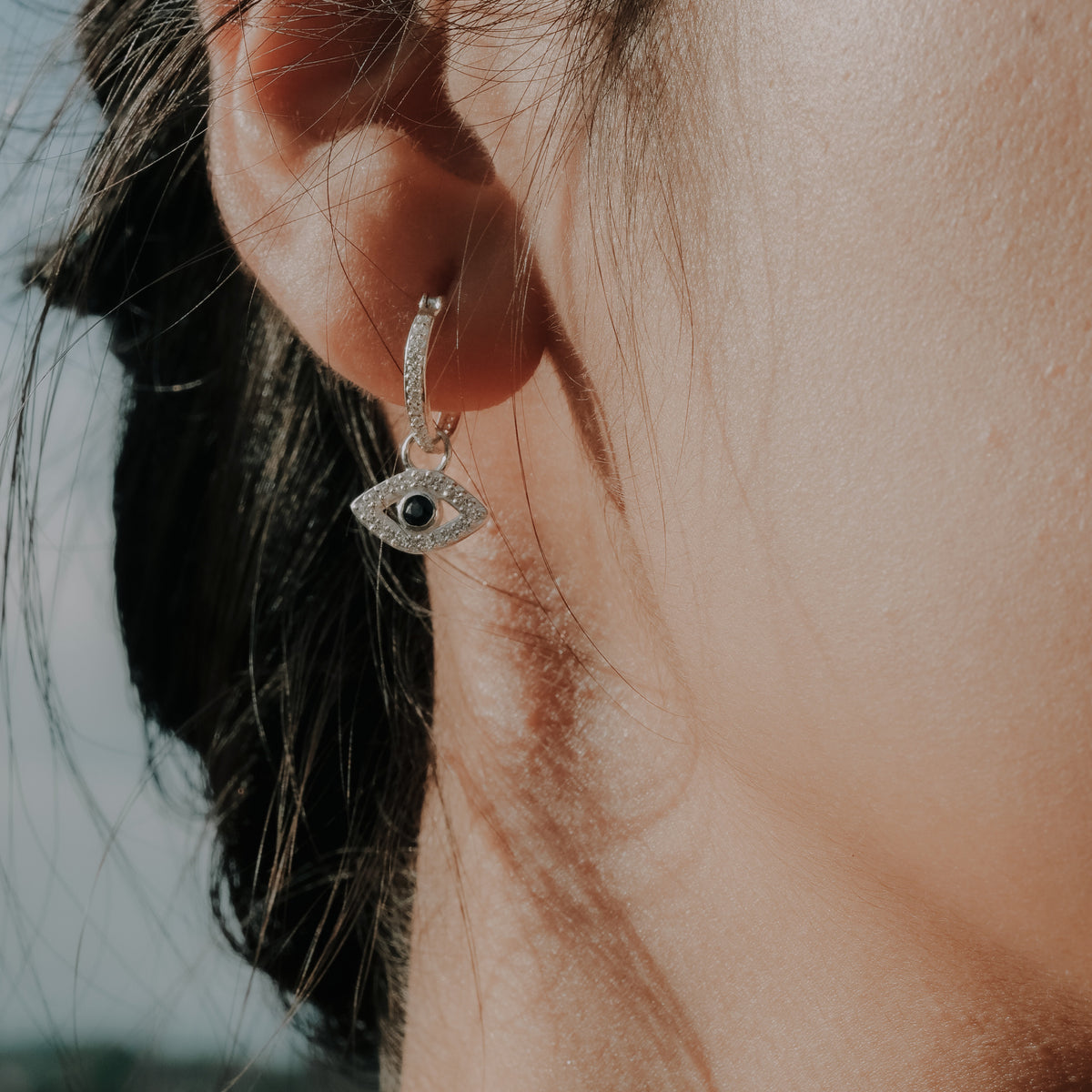 Anting Hoop Perak Koleksi Evil Eye Sterling Silver 925