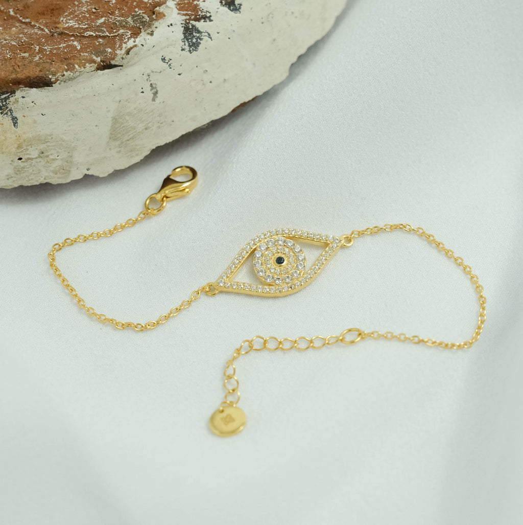 Gelang Perak Koleksi Evil Eye Sterling Silver 925 Gold Plated