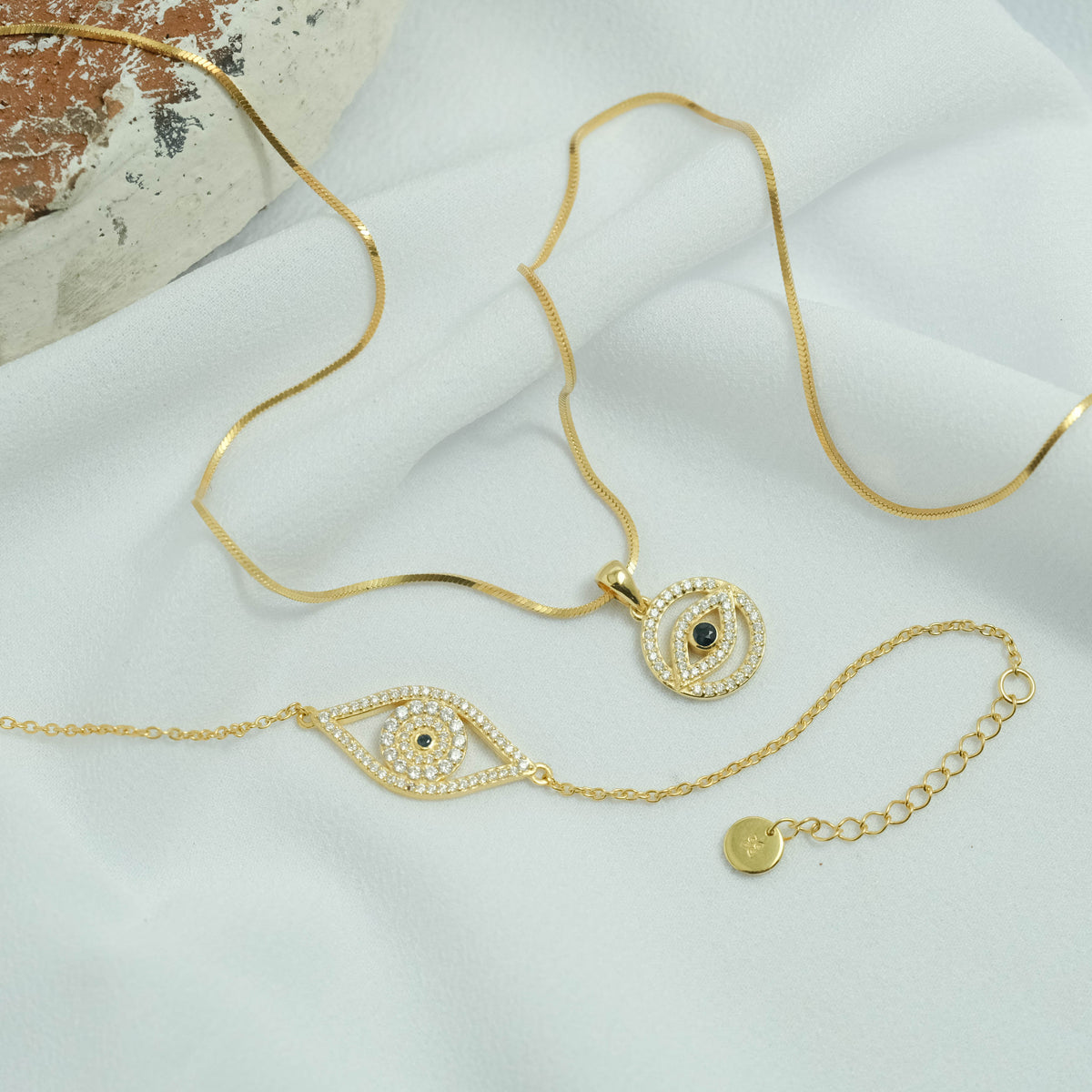 Pendant Perak Koleksi Evil Eye Sterling Silver 925 Gold Plated