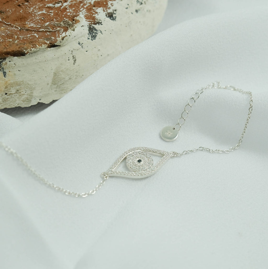 925 Sterling Silver Evil Eye Collection Silver Bracelet