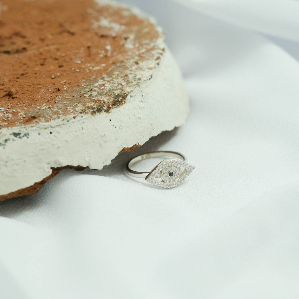 Evil Eye Collection Sterling Silver 925 Cocktail Ring