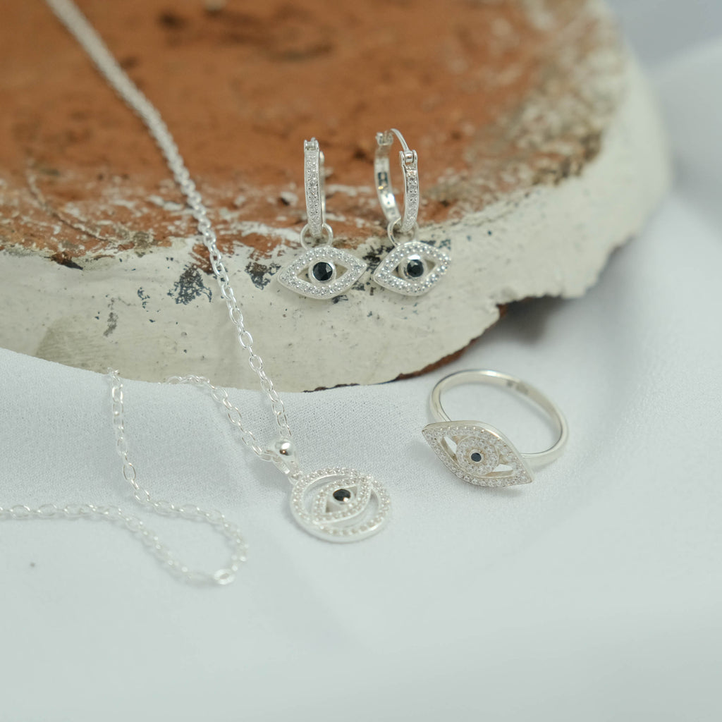 Anting Hoop Perak Koleksi Evil Eye Sterling Silver 925